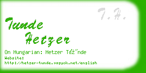 tunde hetzer business card